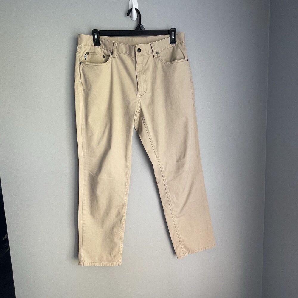 Brooks Brothers Chino 5 Pocket Pants Mens 36x30 Cream Cotton Stretch